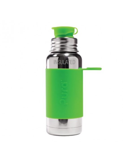 Pura Kiki Steel Water Insulated Sport Bottle 16oz/475ml Green
